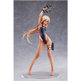 Amakuni Pvc 1/7 Kouhai Chan Of The Swim Club Red Line Swimsuit Ver. Arms Note Statue 29 Cm Azul