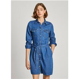 Pepe Jeans Pl953581 Long Sleeve Midi Dress  XS Mulher