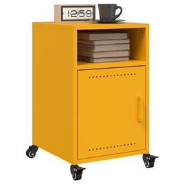 vidaXL Mesas de cabeceira 2 pcs 36x39x59 cm aço amarelo mostarda