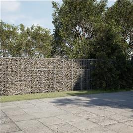 vidaXL Cesto gabião com cobertura 1100x50x150 cm ferro galvanizado
