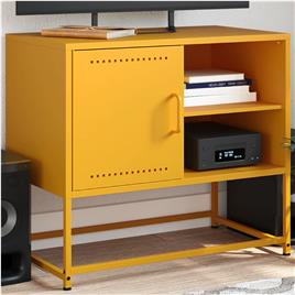 vidaXL Móvel de TV 68x39x60,5 cm aço amarelo mostarda