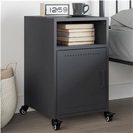 vidaXL Mesa de cabeceira 36x39x59 cm aço antracite