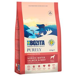 Bozita Dog Purely Adult Large Grain Free com salmão e vaca - 2 x 2,5 kg