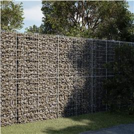 vidaXL Cesto gabião com cobertura 250x100x200 cm ferro galvanizado