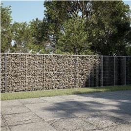 vidaXL Cesto gabião com cobertura 600x100x100 cm ferro galvanizado