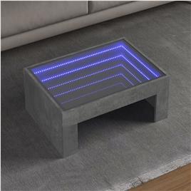 vidaXL Mesa de centro luzes LED Infinity 70x50x30 cm cinzento cimento