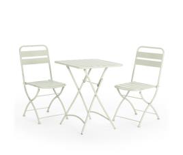 Conjunto bistrô de jardim perla de 3 peças, mesa e 2 cadeiras