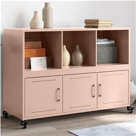vidaXL Aparador 100,5x39x72 cm aço laminado a frio rosa