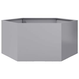 vidaXL Vaso/floreira de jardim hexagonal 104x90x45 cm aço galvanizado