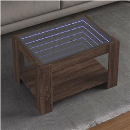 vidaXL Mesa de centro c/ LEDs 73x53x45 cm derivados de madeira