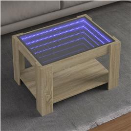 vidaXL Mesa de centro c/ LEDs 73x53x45 cm derivados de madeira