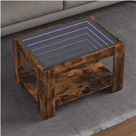 vidaXL Mesa de centro c/ LEDs 73x53x45 cm derivados de madeira