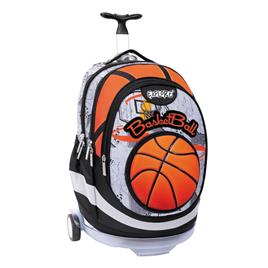 EXPLORE Mochila Trolley Basketball, Cinzento e Laranja