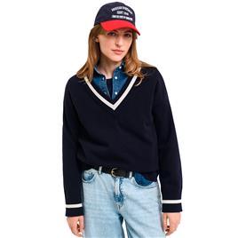 Gant 4805265 V Neck Sweater Azul L Mulher