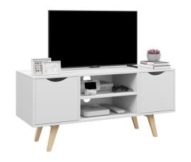 Móvel de tv melamina de madeira, mdf e madeira de borracha homcom