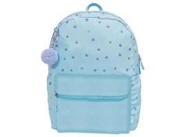 Mochila Glitter Azul Mitos Grande 2 Fechos 31x41x15cm