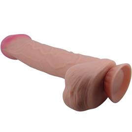 PRETTY LOVE - SÉRIE SLIDING SKIN DILDO REALÍSTICO COM VENTOSA DESLIZANTE PELE MARROM 26 CM