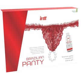 INTT - CALÇA VERMELHA BRASILEIRA COM PÉROLAS E GEL LUBRIFICANTE 50ML