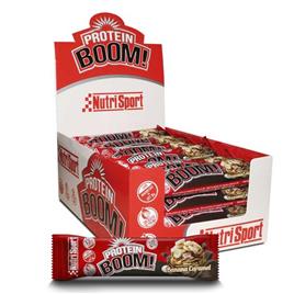Nutrisport Protein Boom 49g Protein Bars Box Banana Caramel 24 Units Vermelho