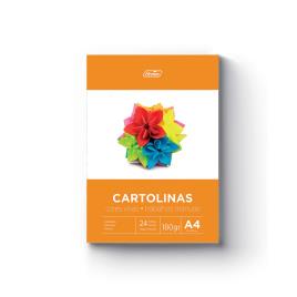 Bloco Cartolina, A4, 180 g/m², Várias Cores Vivas, 24 Folhas