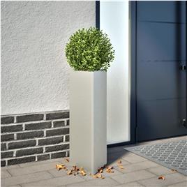 vidaXL Vaso/floreira de jardim triangular 30x26x75 cm aço inoxidável