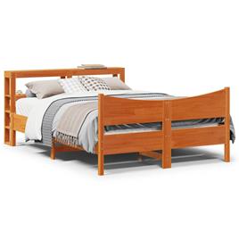 vidaXL Estrutura cama c/ cabeceira 140x200cm pinho maciço castanho-mel