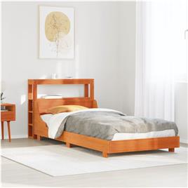 vidaXL Cama sem colchão 90x190 cm madeira de pinho maciça castanho-mel