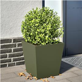 vidaXL Vaso/floreira de jardim 40x40x40 cm aço verde azeitona