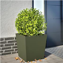 vidaXL Vaso/floreira de jardim 50x50x50 cm aço verde azeitona
