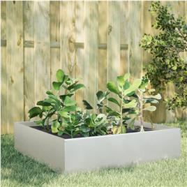 vidaXL Canteiro elevado de jardim 100x100x25 cm aço inoxidável