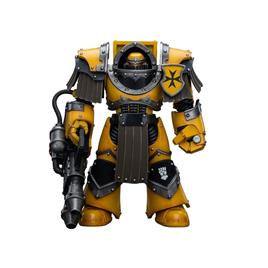 Joy Toy Warhammer The Horus Heresy Action 1/18 Imperial Fists Legion Cataphractii Terminator Squad Legion Cataphractii With Heavy Flamer 12 Cm Figure Amarelo