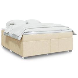 vidaXL Cama com molas/colchão 180x200 cm tecido cor creme