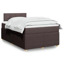 vidaXL Cama com molas/colchão 120x200 cm tecido castanho-escuro