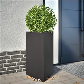 vidaXL Vaso/floreira de jardim triangular 50x43x75 cm aço preto