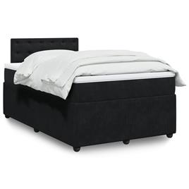 vidaXL Cama boxspring com colchão 120x200 cm veludo preto