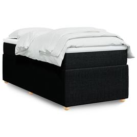 vidaXL Cama com molas/colchão 80x200 cm tecido preto