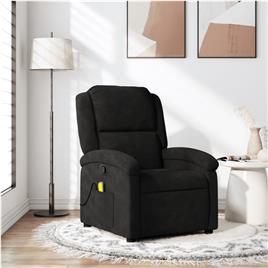 vidaXL Poltrona de massagens reclinável veludo preto