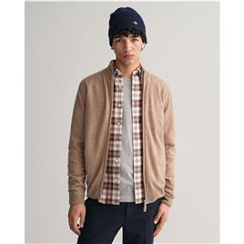 Gant Superfine Lambswool Full Zip Sweater Castanho 3XL Homem
