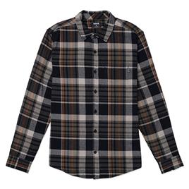 Hurley Portland Organic Long Sleeve Shirt Preto,Cinzento S Homem
