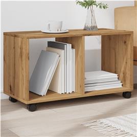 vidaXL Móvel c/ rodas 72x33x42,5 cm deriv. madeira carvalho artisiano