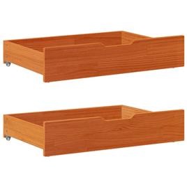 vidaXL Gavetas para cama 2 pcs 80x55x16 cm pinho maciço castanho-mel