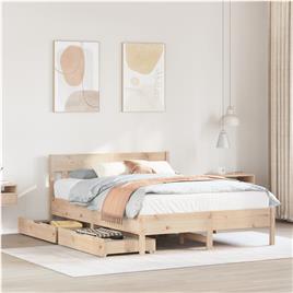 vidaXL Cama sem colchão 150x200 cm madeira de pinho maciça
