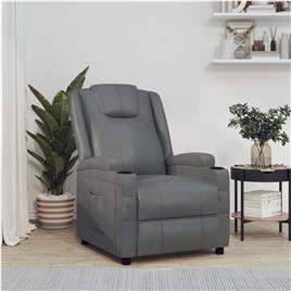 vidaXL Poltrona reclinável couro artificial antracite
