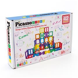 Picasso Tiles Artistry Magnetic Tiles Set 42 Pieces (pt42) Construction Game Colorido