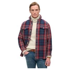 Superdry Merchant Heavy Checked Long Sleeve Shirt Vermelho M Homem