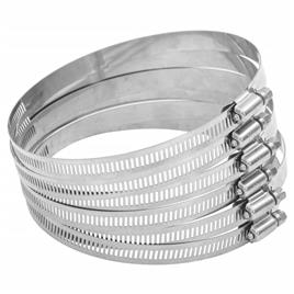 vidaXL Braçadeiras de mangueira 6 pcs 91-140 mm aço inoxidável 304