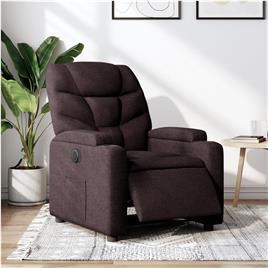 vidaXL Poltrona elétrica reclinável tecido castanho-escuro