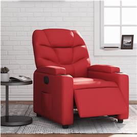vidaXL Poltrona reclinável elétrica couro artificial vermelho