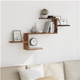 vidaXL Prateleira parede 104x15x49 cm derivados madeira madeira velha