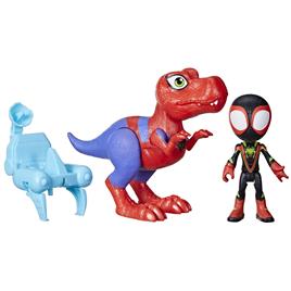 Spidey And His Amazing Friends Dino-webs Spidey-rex And Miles Spin Morales Figure Colorido